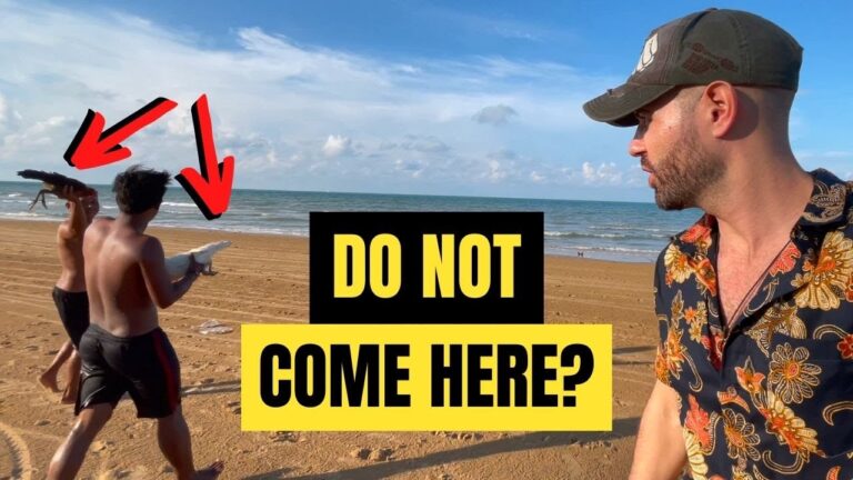 Naughty Indonesian Boys let their Chickens Fly at the Beach 😏