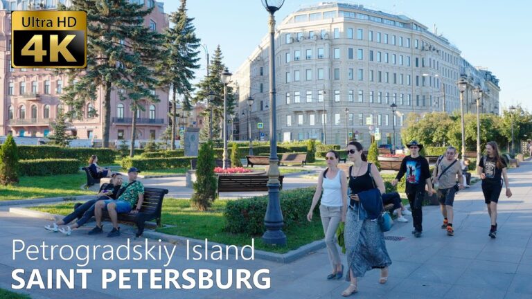 Saint Petersburg Petrogradskiy Island – Walking Tour 4K 60fps🎧- Old Architecture – Virtual Walk