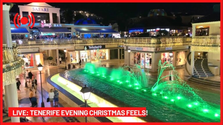 🔴LIVE: TWILIGHT WALK in Tenerife 🎄 Los Cristianos to Las Americas Safari Centre!