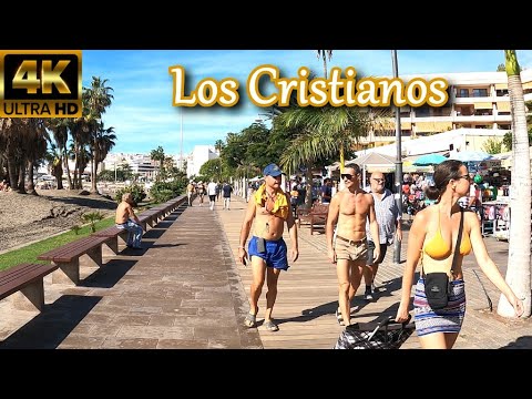 TENERIFE – LOS CRISTIANOS | Full Beach & Great Atmosphere ☀️ Hot Weather – 25 Degrees 🌡️ Dec 2022