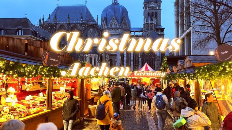 Aachen, Germany, Christmas Market walking tour 4K,Weihnachtsmarkt in Aachen