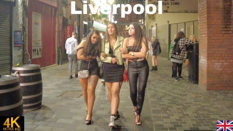 Friday Night Liverpool England UK Nightlife Walk Tour