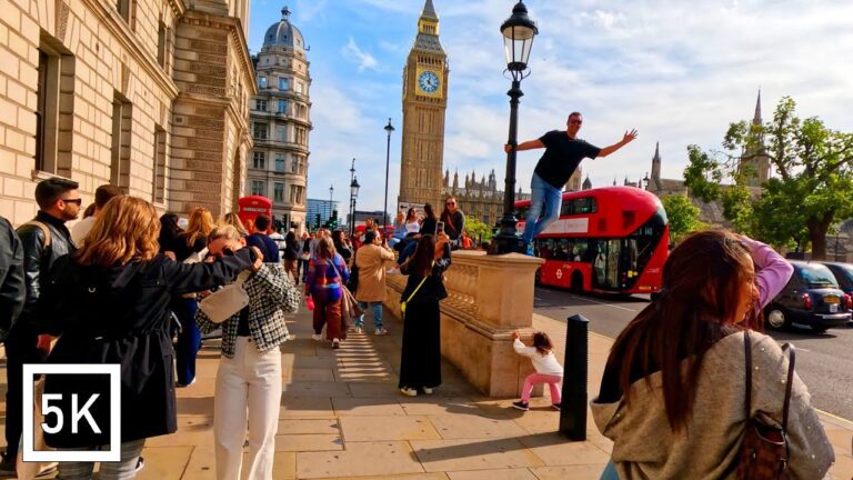 London in England – Central City Insanely Busy 5K HDR Walking Tour of Famous Places